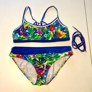Lands End 2 PIECE colorful bikini swim set